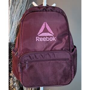 Reebok Spellbinding Maroon Water Resistant Backpack Laptop Bag Multi Pocket NEW